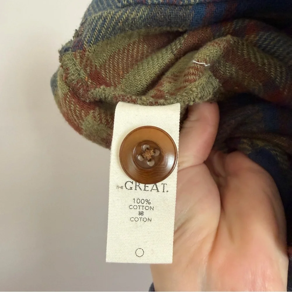 NWT The Great Ranger Pants Sequoia Plaid Flannel Cropped Size 29 100% Cotton